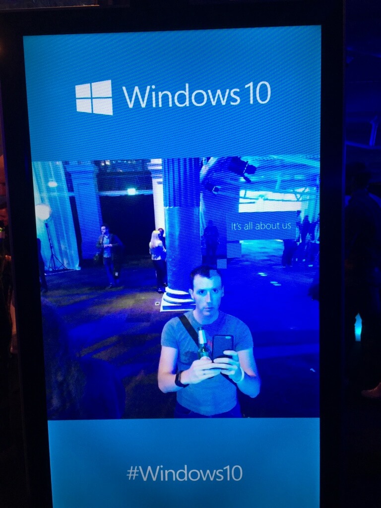 This is me at the Windows 10 launch in London. Check out the clever body recognition stuff.
