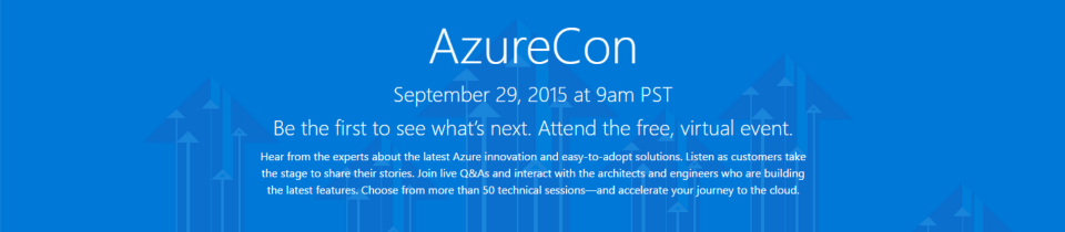 AzureCon 2015 Sept 29th – free online conference