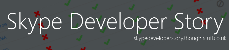 Introducing Skype Developer Story: tracking the developer capabilities across different platforms and technologies.
